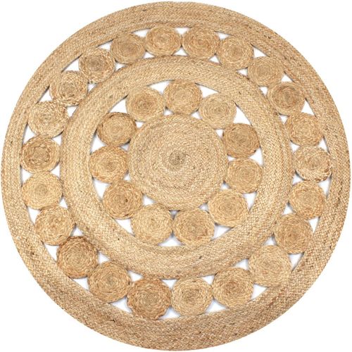 vidaXL Area Rug Braided Design Jute 180 cm Round - 120 cm