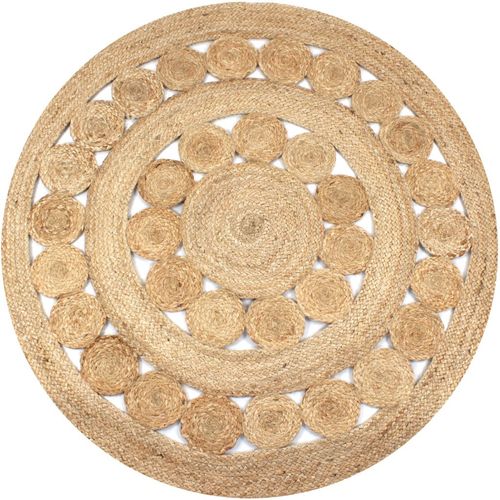 vidaXL Area Rug Braided Design Jute 180 cm Round