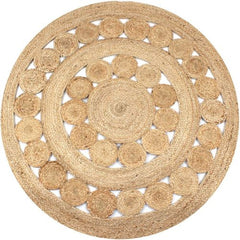 vidaXL Area Rug Braided Design Jute 180 cm Round