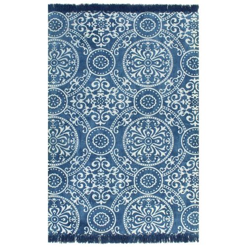 Kilim Rug Cotton 120x180 cm to 160x230 cm - blue / 160 x 230 cm