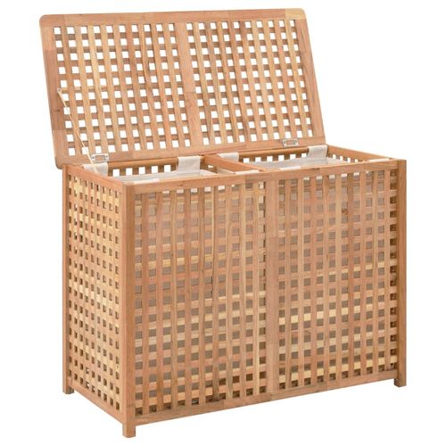 vidaXL Laundry Chest 77.5x37.5x46.5 cm Solid Walnut Wood