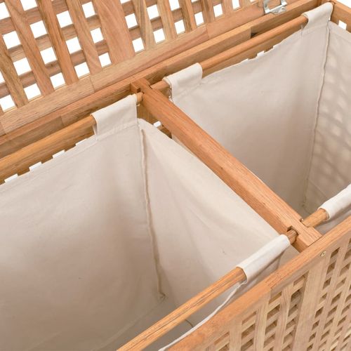 vidaXL Laundry Chest 77.5x37.5x46.5 cm Solid Walnut Wood