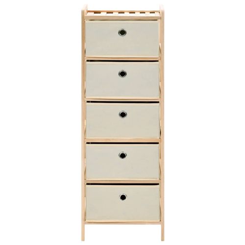 vidaXL Storage Racks with 3 Fabric Baskets 2 pcs Beige Cedar Wood
