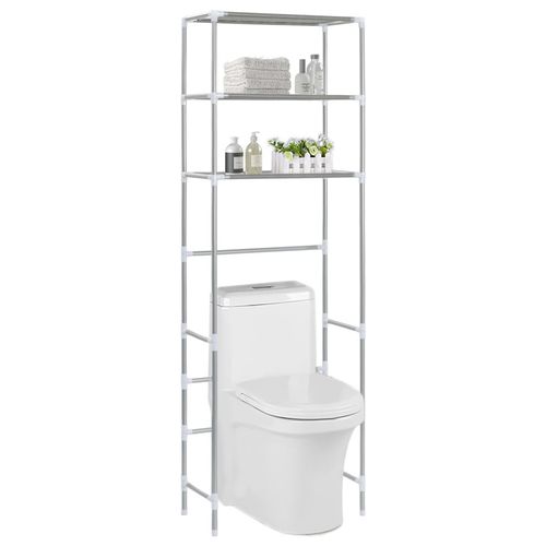 vidaXL 3-Tier Storage Rack over Toilet Black 53x28x169 cm