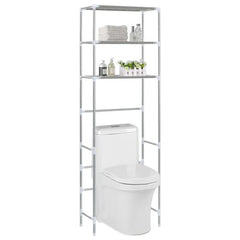 vidaXL 3-Tier Storage Rack over Toilet Black 53x28x169 cm