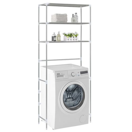 vidaXL 3-Tier Storage Rack over Toilet Black 53x28x169 cm