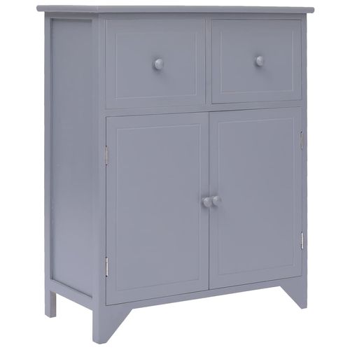 vidaXL Side Cabinet Grey 60x30x75 cm Paulownia Wood - grey