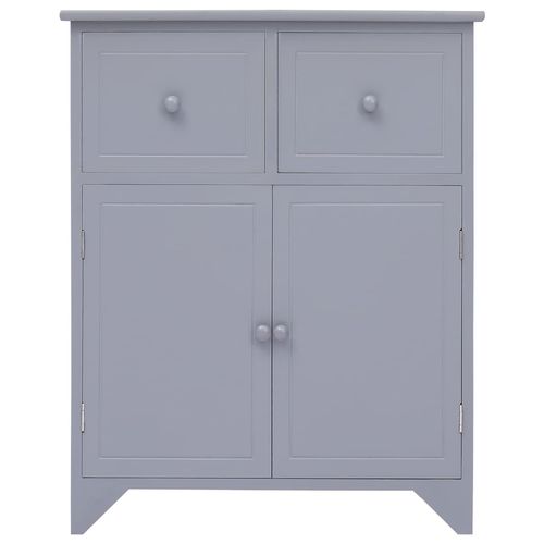 vidaXL Side Cabinet Grey 60x30x75 cm Paulownia Wood