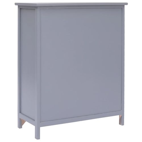 vidaXL Side Cabinet Grey 60x30x75 cm Paulownia Wood