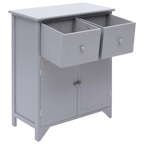 vidaXL Side Cabinet Grey 60x30x75 cm Paulownia Wood