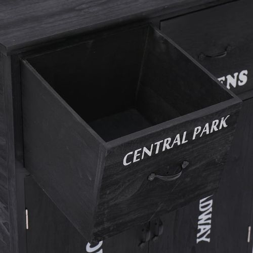 vidaXL Side Cabinet Grey 60x30x75 cm Paulownia Wood