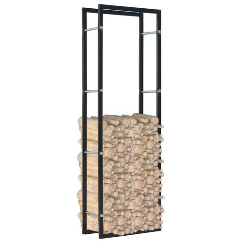 vidaXL Firewood Rack Black 50x20x150 cm Steel