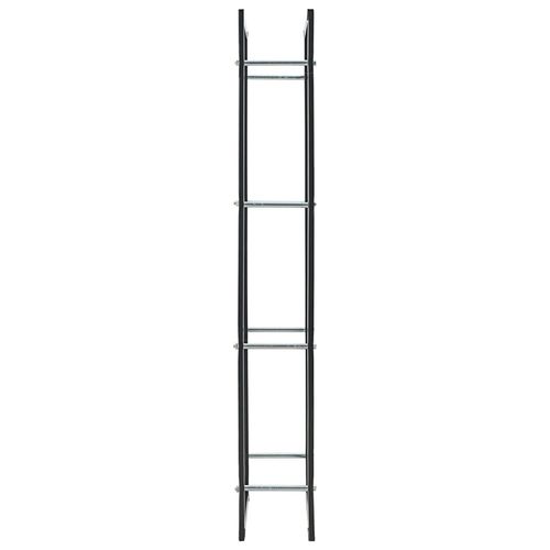 vidaXL Firewood Rack Black 50x20x150 cm Steel