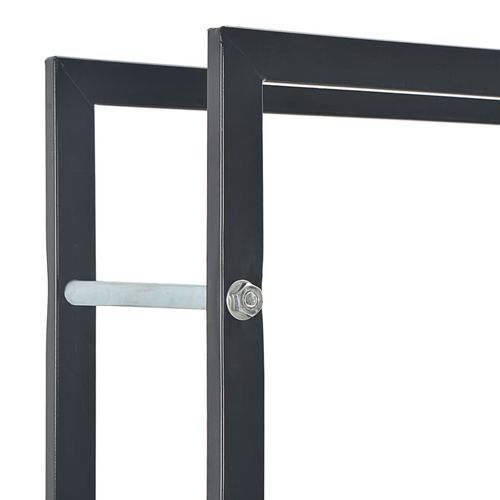 vidaXL Firewood Rack Black 50x20x150 cm Steel