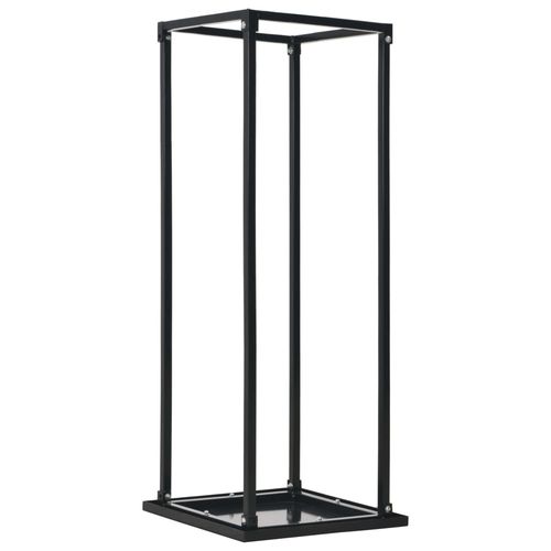 vidaXL Firewood Rack Black 50x20x150 cm Steel - 37 x 37 x 113 cm