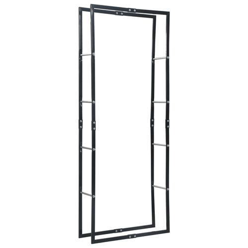 vidaXL Firewood Rack Black 50x20x150 cm Steel