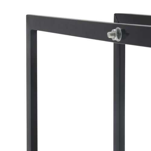 vidaXL Firewood Rack Black 50x20x150 cm Steel