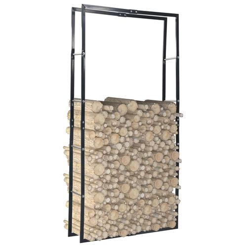 vidaXL Firewood Rack Black 50x20x150 cm Steel