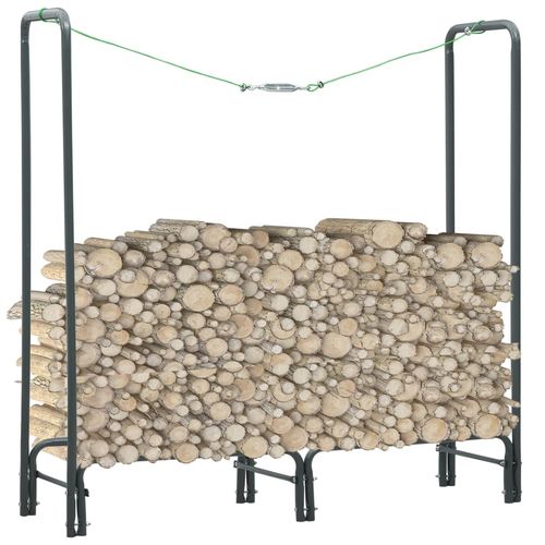 vidaXL Firewood Rack Black 50x20x150 cm Steel