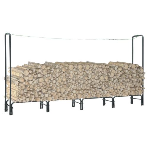 vidaXL Firewood Rack Black 50x20x150 cm Steel