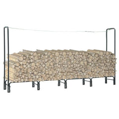 vidaXL Firewood Rack Black 50x20x150 cm Steel