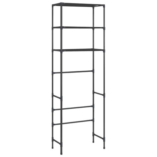 vidaXL 3-Tier Storage Rack over Toilet Black 53x28x169 cm