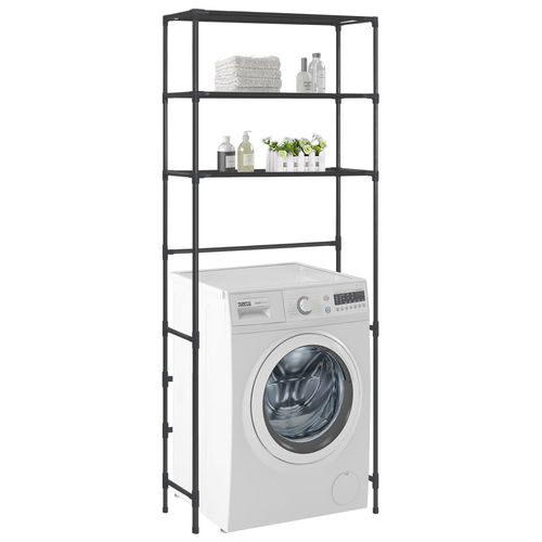 vidaXL 3-Tier Storage Rack over Toilet Black 53x28x169 cm - black / 69 x 28 x 169 cm