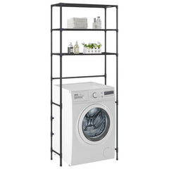 vidaXL 3-Tier Storage Rack over Toilet Black 53x28x169 cm