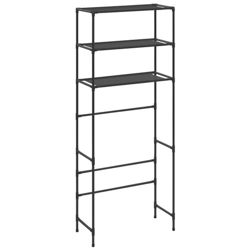 vidaXL 3-Tier Storage Rack over Toilet Black 53x28x169 cm