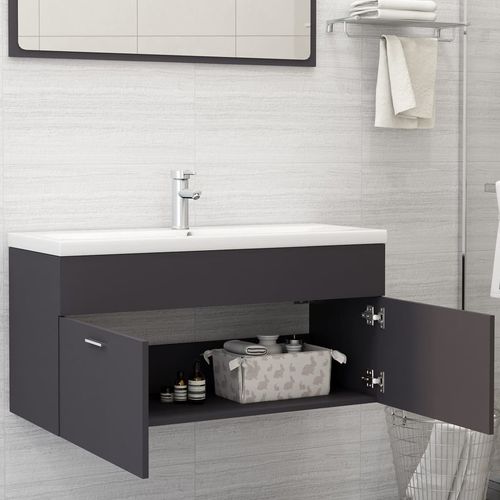 Sink Cabinet with Built-in Basin Chipboard 41x38.5cm to 100x38.5cm