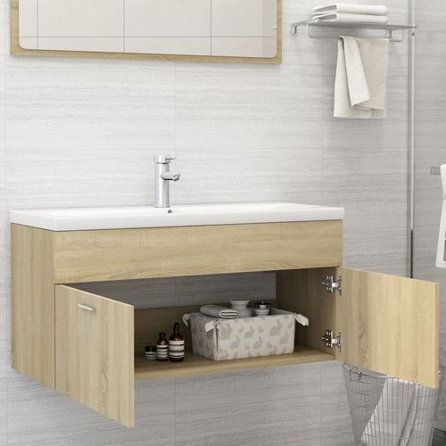 Sink Cabinet with Built-in Basin Chipboard 41x38.5cm to 100x38.5cm