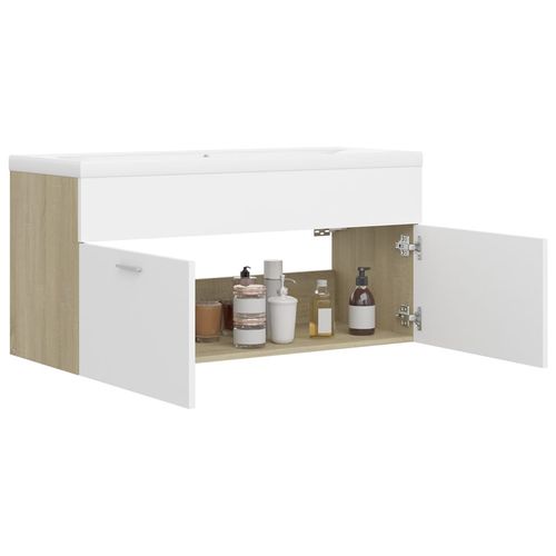 Sink Cabinet with Built-in Basin Chipboard 41x38.5cm to 100x38.5cm