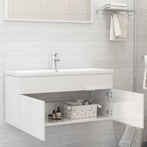 Sink Cabinet with Built-in Basin Chipboard 41x38.5cm to 100x38.5cm