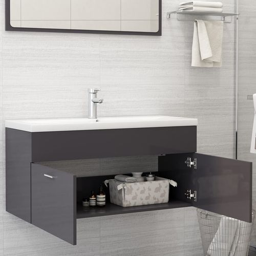 Sink Cabinet with Built-in Basin Chipboard 41x38.5cm to 100x38.5cm