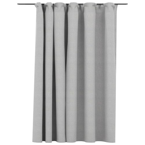 vidaXL Linen-Look Blackout Curtains with Hooks Black 290x245 cm