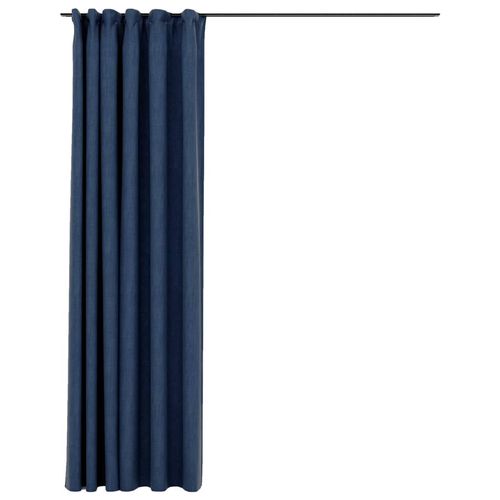 vidaXL Linen-Look Blackout Curtains with Hooks Black 290x245 cm