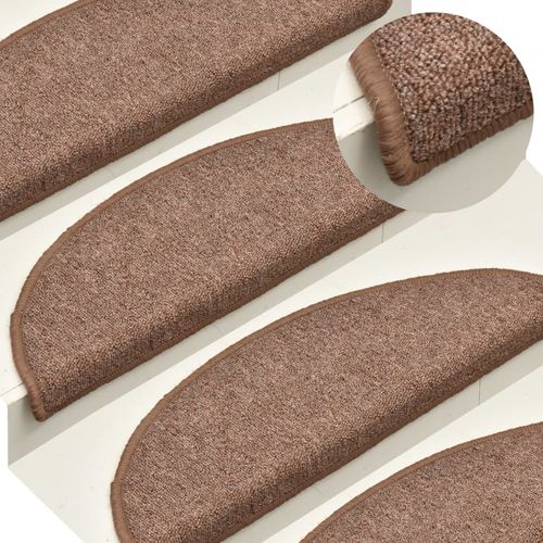 vidaXL Carpet Stair Treads 15 pcs Dark Green 56x17x3 cm - brown / 15 / 56 x 17 x 3 cm