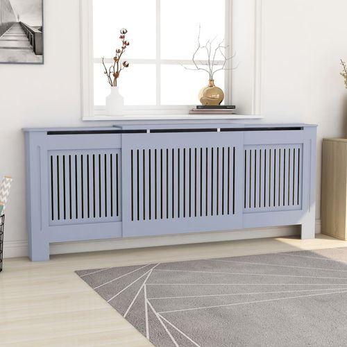 vidaXL MDF Radiator Cover White 205 cm - grey / 1 / 205 x 20.5 x 81.5 cm