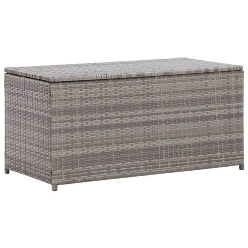vidaXL Garden Storage Box Poly Rattan 200x50x60 cm Black