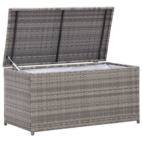 vidaXL Garden Storage Box Poly Rattan 200x50x60 cm Black