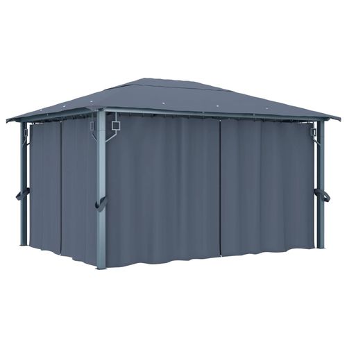 vidaXL Gazebo with Curtain 300x300 cm Cream Aluminium