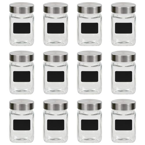 vidaXL Storage Jars with Sticker 12 pcs 300 ml - 12