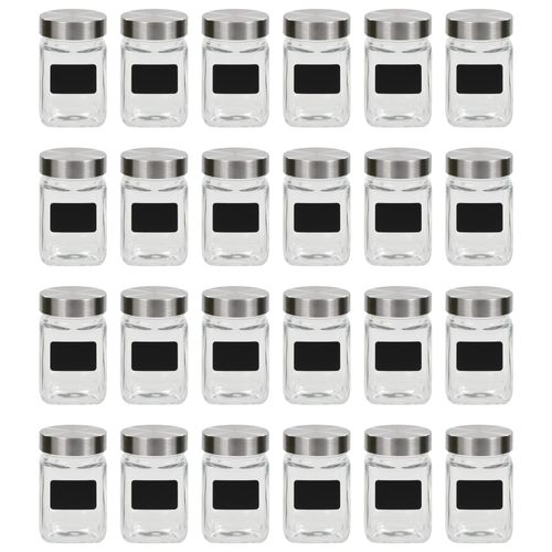 vidaXL Storage Jars with Sticker 12 pcs 300 ml