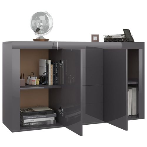 vidaXL Sideboard Smoked Oak 120x36x69 cm Engineered Wood