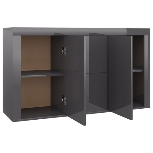 vidaXL Sideboard Smoked Oak 120x36x69 cm Engineered Wood
