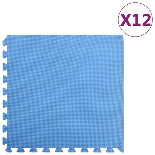 vidaXL Floor Mats 54 pcs 4.86㎡ EVA Foam Black - blue / 4.32 m²