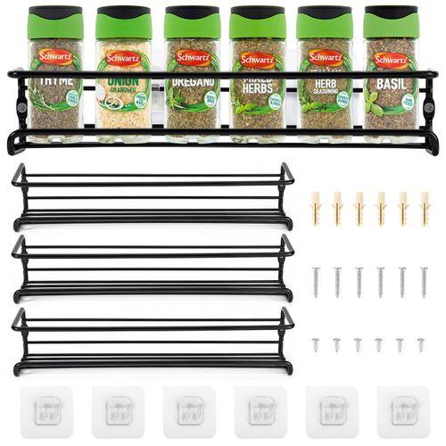 VINSANI HERB AND SPICE RACK BLACK - 3 tier