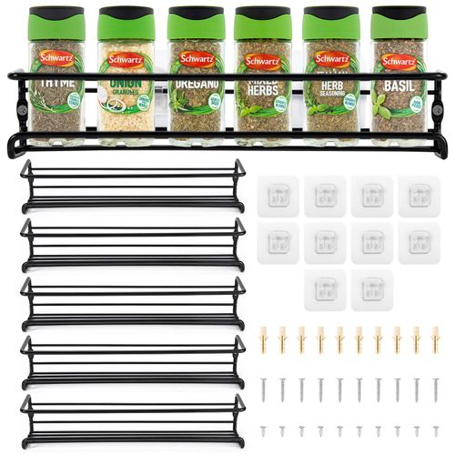 VINSANI HERB AND SPICE RACK BLACK - 5 tier