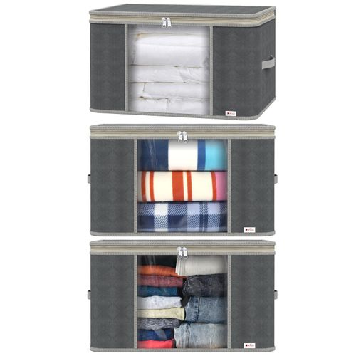 VINSANI 3pc DELUXE STORAGE BAGS - Dark Grey