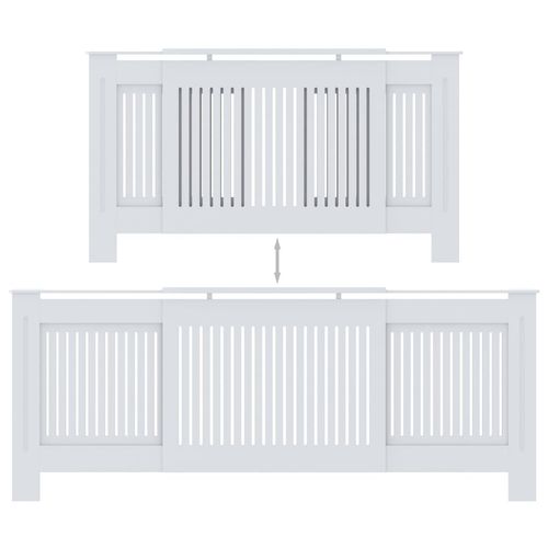 vidaXL MDF Radiator Cover White 205 cm